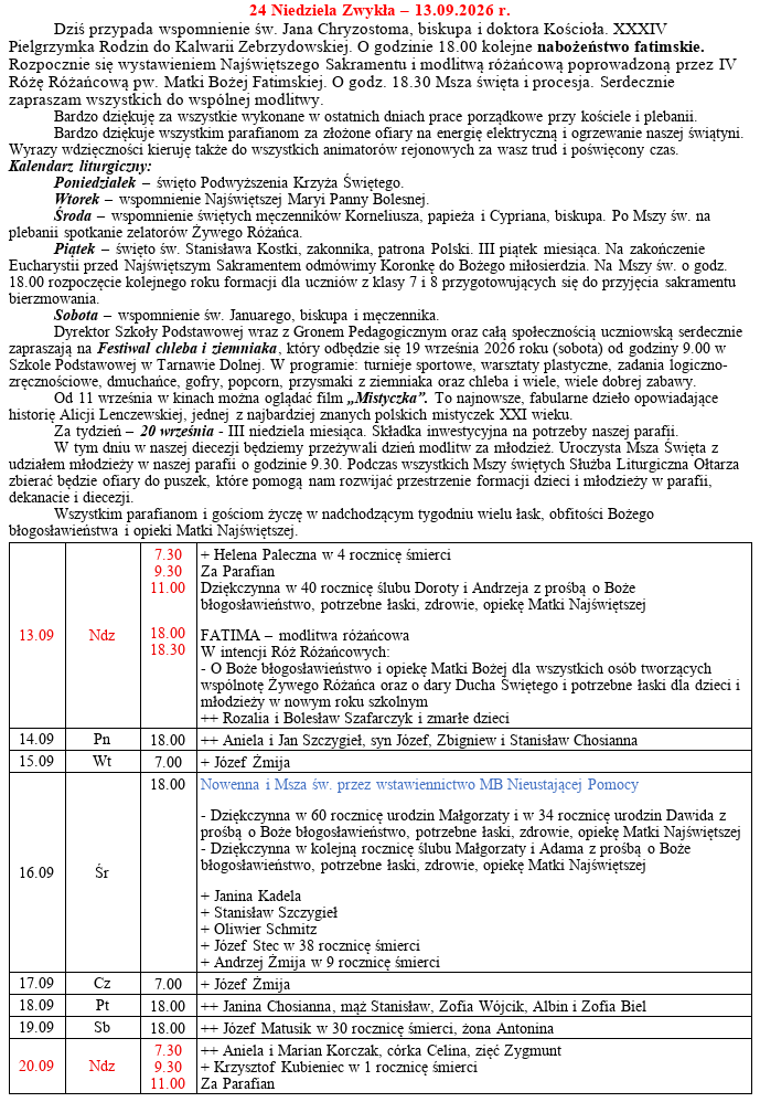 Ogłoszenia parafialne